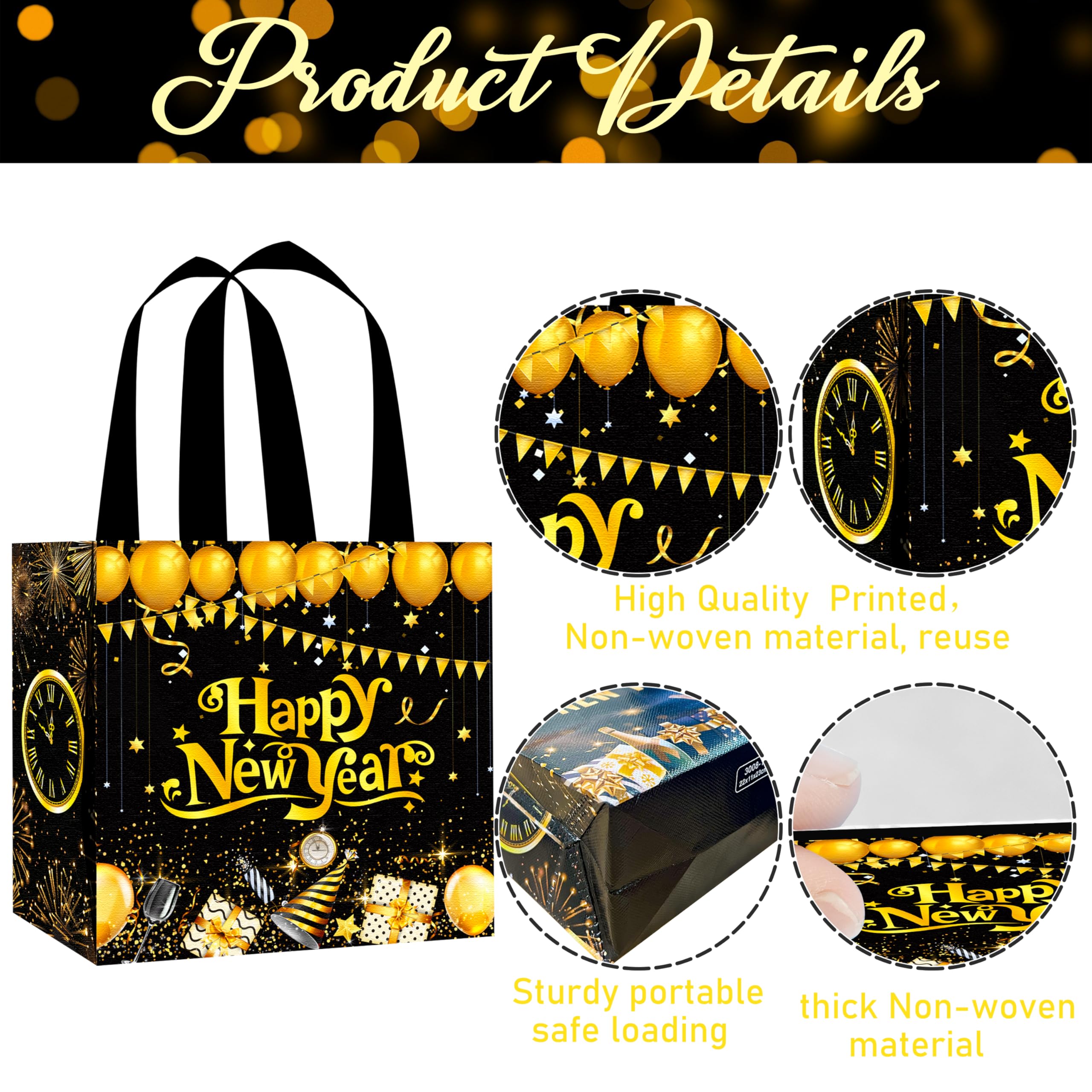 Amazon.com: C L cooper life Happy New Year Gift Bags with Handles